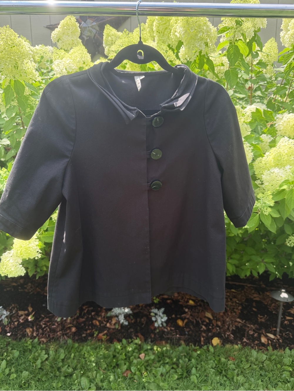 IRO Black Short-Sleeve Button Jacket